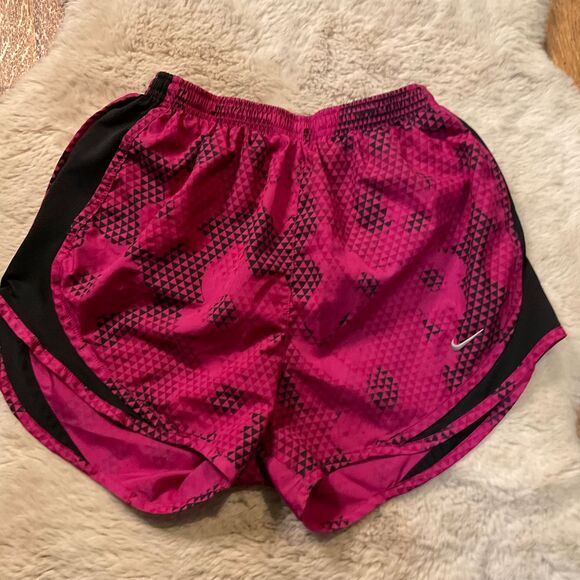 Nike Dri-Fit Small Running Shorts Built In Underwear Lightweight Pink Pattern - Picture 1 of 7